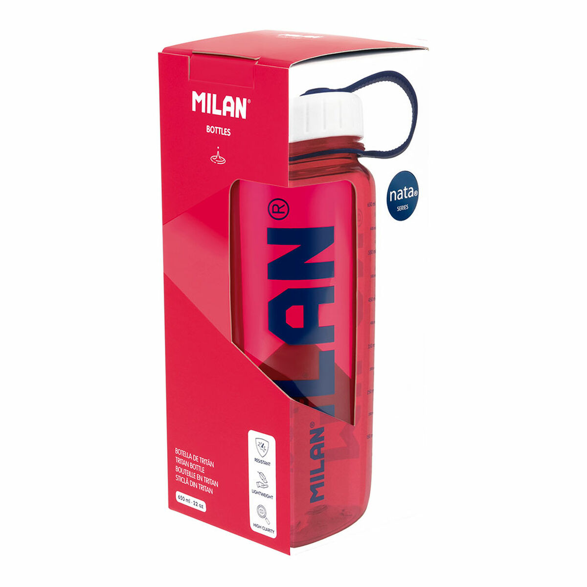Vattenflaska Milan 650 ml Rosa Plast - 2