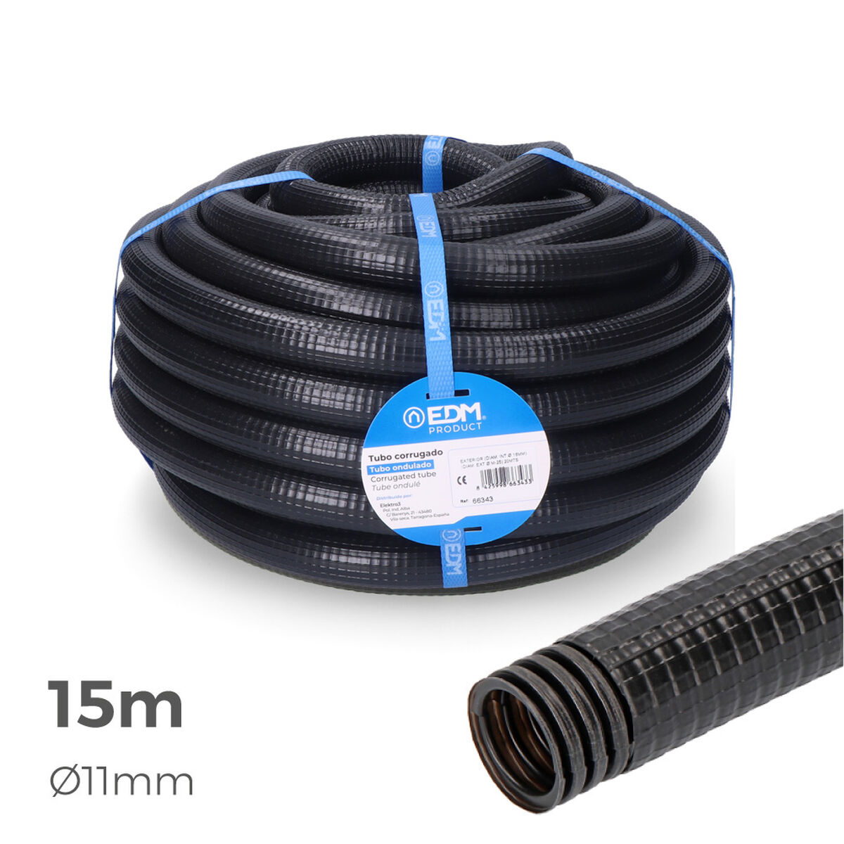Korrugerad EDM 66302 Ferroplast  Ø 16 mm Extern Beklädd (15 m) (1 antal) - 4