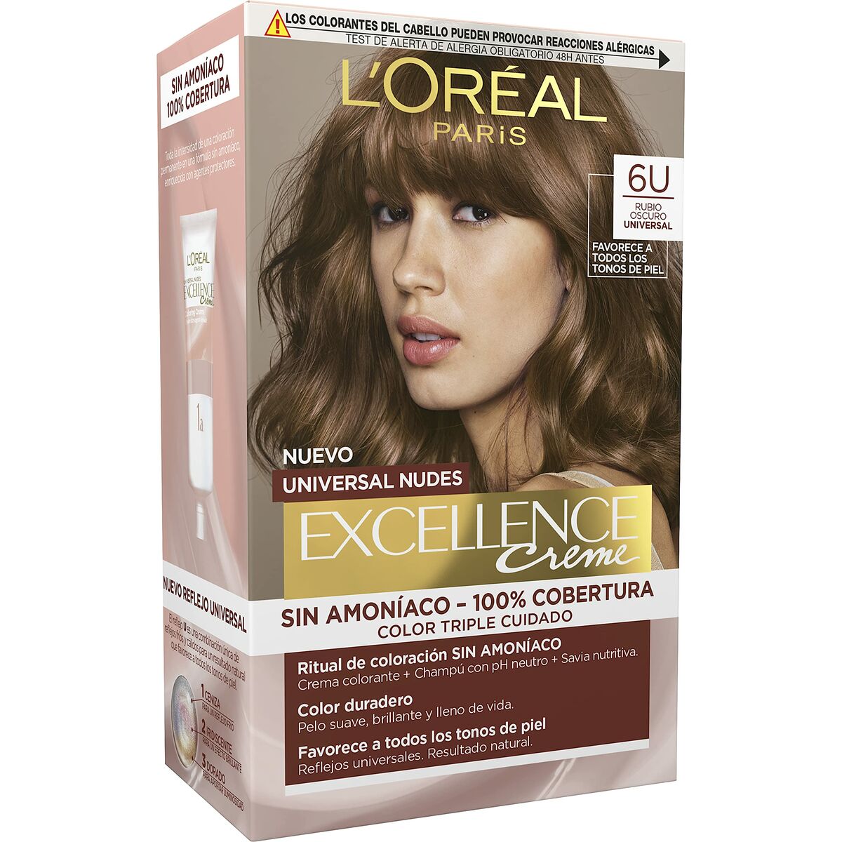 Permanent färg L'Oreal Make Up Excellence Mörkblond Nº 6u-Dark Blonde (5 antal)