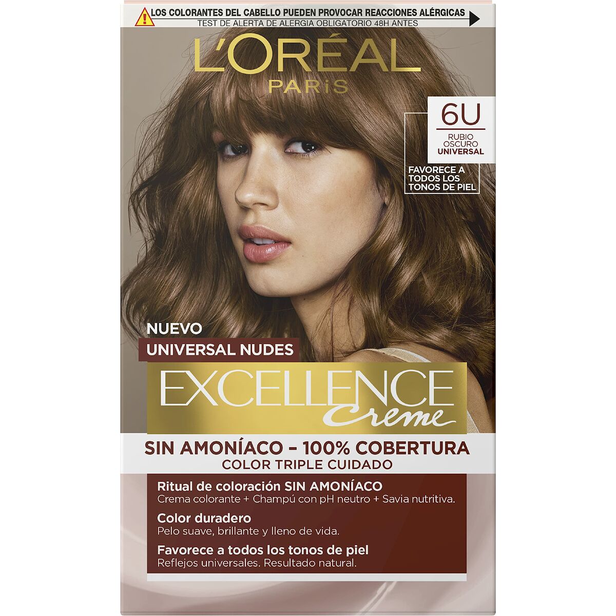 Permanent färg L'Oreal Make Up Excellence Mörkblond Nº 6u-Dark Blonde (5 antal) - 2