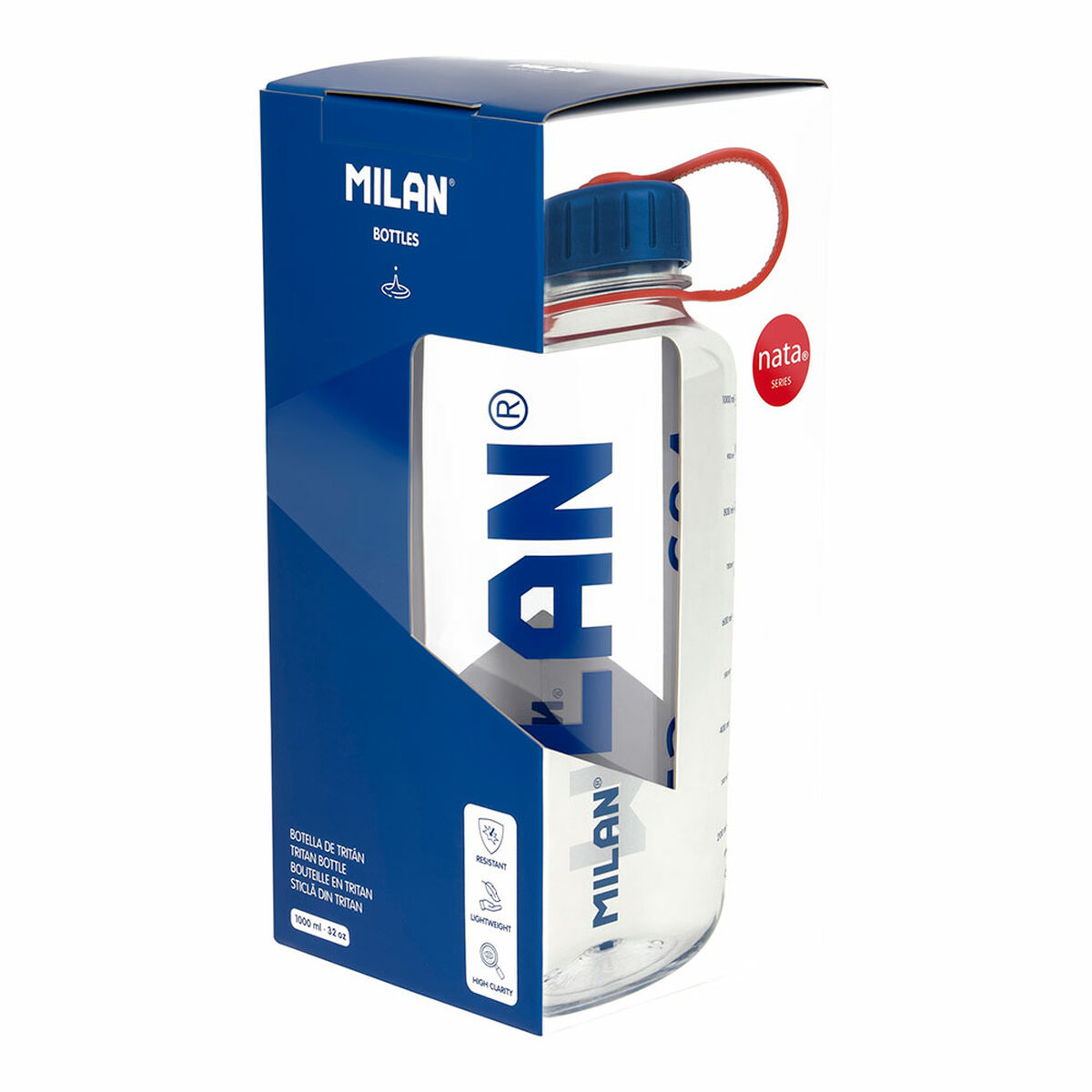 Vattenflaska Milan 1 L Transparent Plast - 2