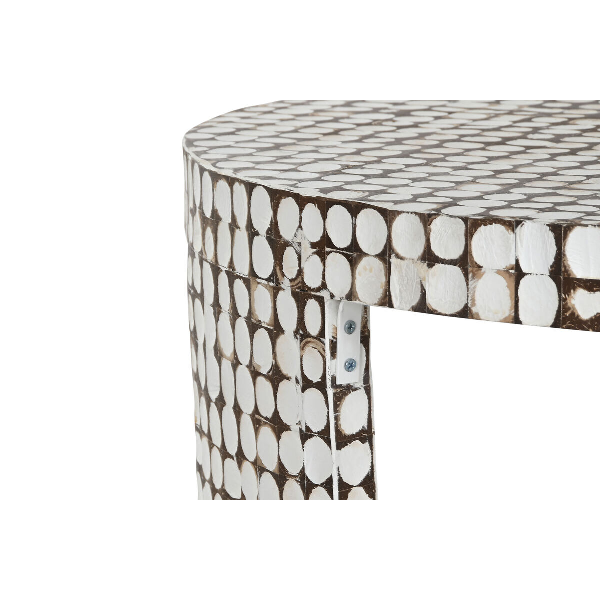 2-bordsset Home ESPRIT Vit Bark Kokosfiber 90 x 90 x 45 cm - 4