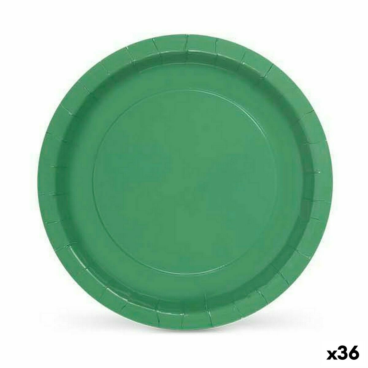 Tallriksset Algon Engångsanvändning Papp Grön 10 Delar 20 x 20 x 1,5 cm (36 antal) - 3