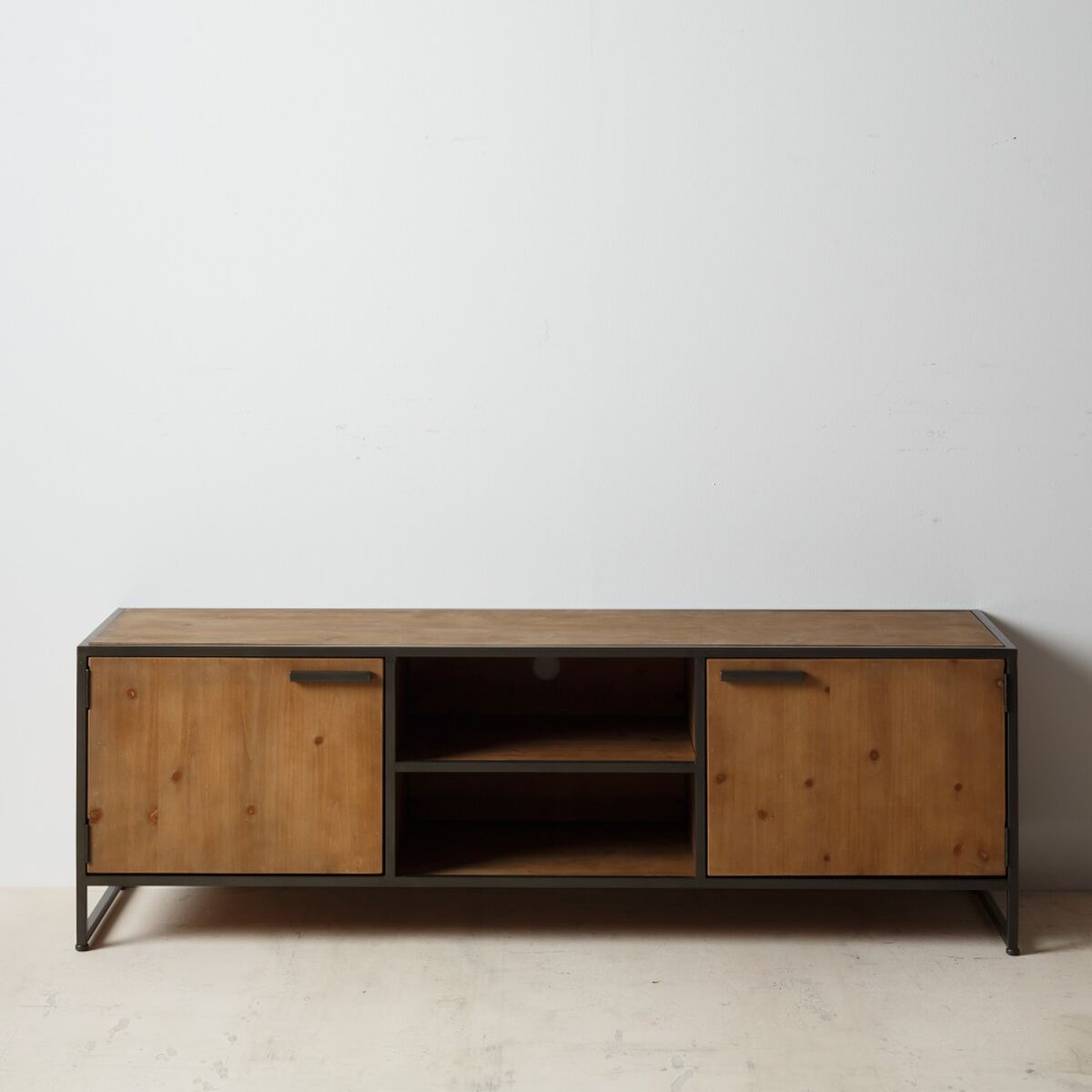 TV-möbler CÉSARE 150 x 40 x 49 cm Svart Metall Trä Brun - 2