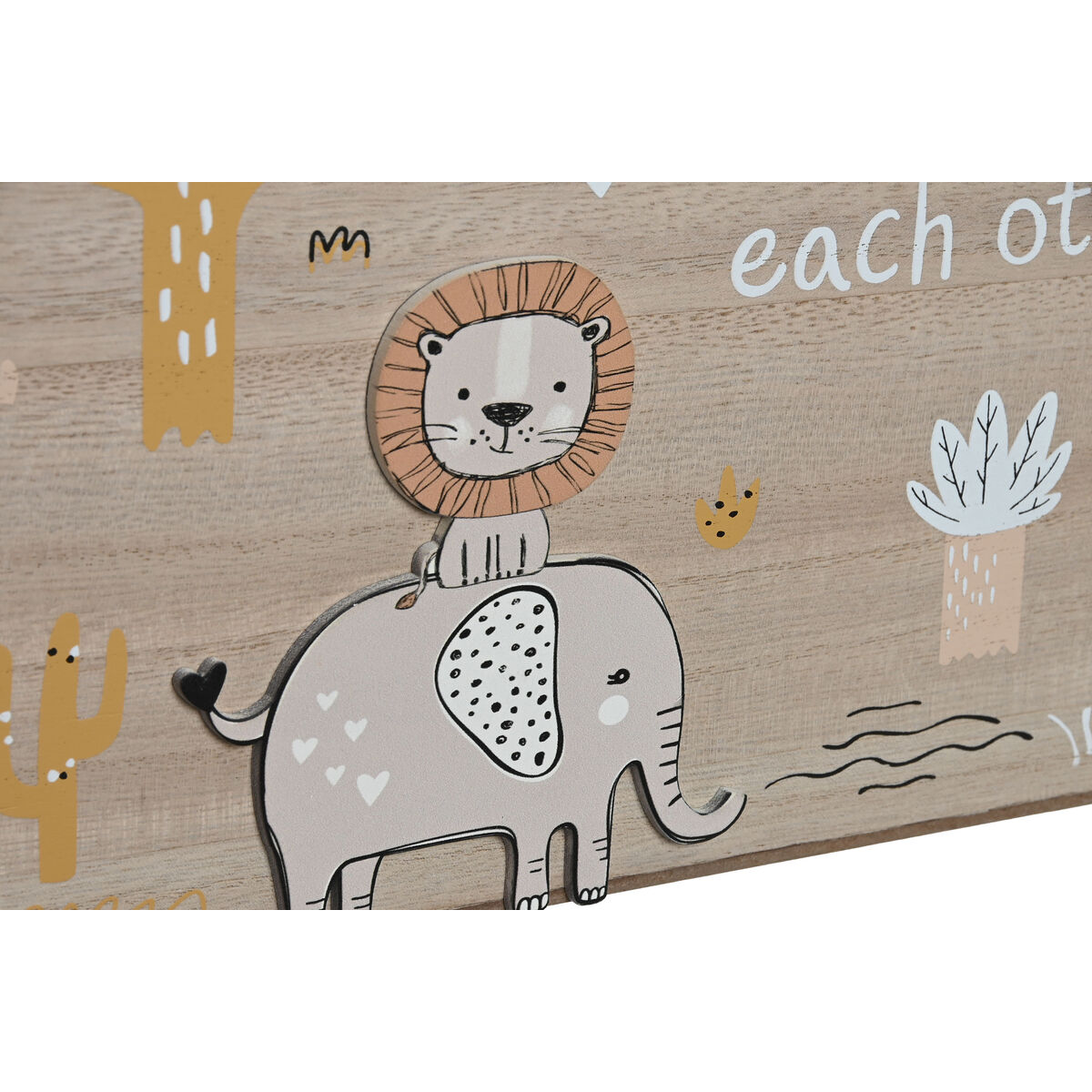 Dekorationslåda Home ESPRIT Multicolour Naturell Trä MDF 36 x 21 x 18 cm - 2