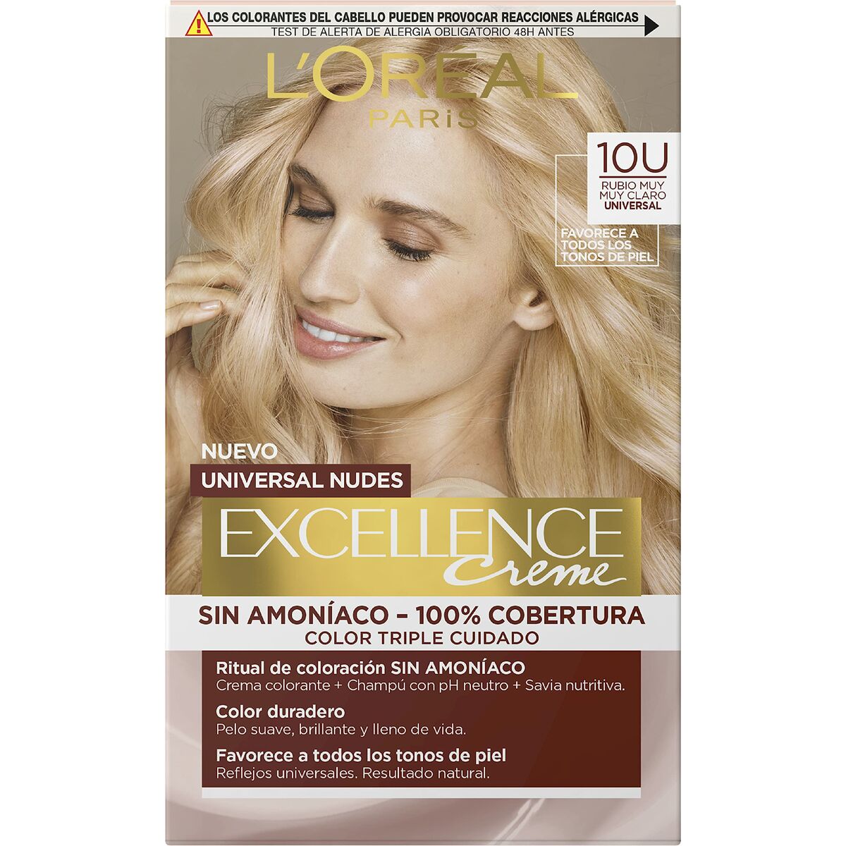 Permanent färg L'Oreal Make Up Excellence Klarblont Nº 10u-Lightest Blonde (5 antal) - 2
