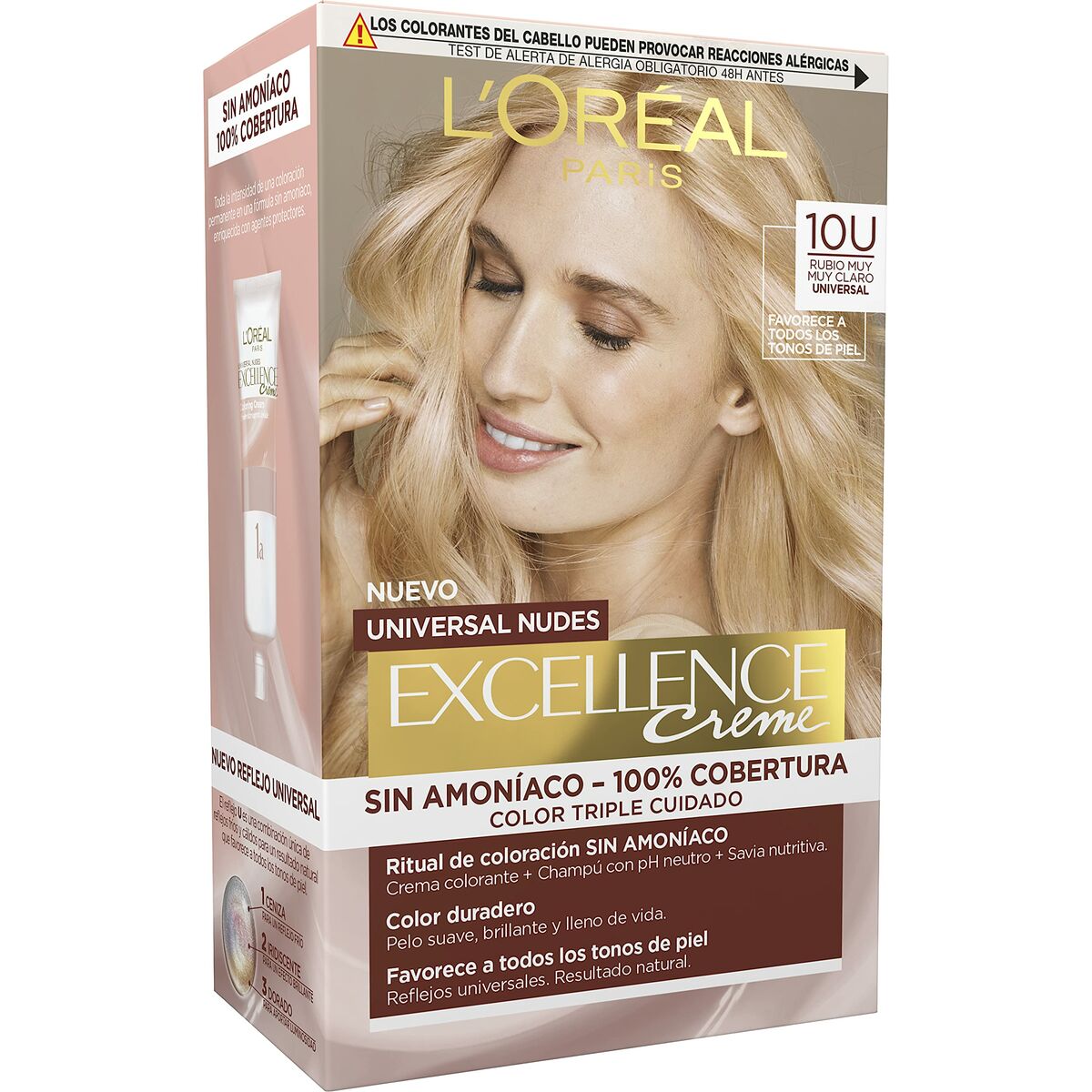 Permanent färg L'Oreal Make Up Excellence Klarblont Nº 10u-Lightest Blonde (5 antal)