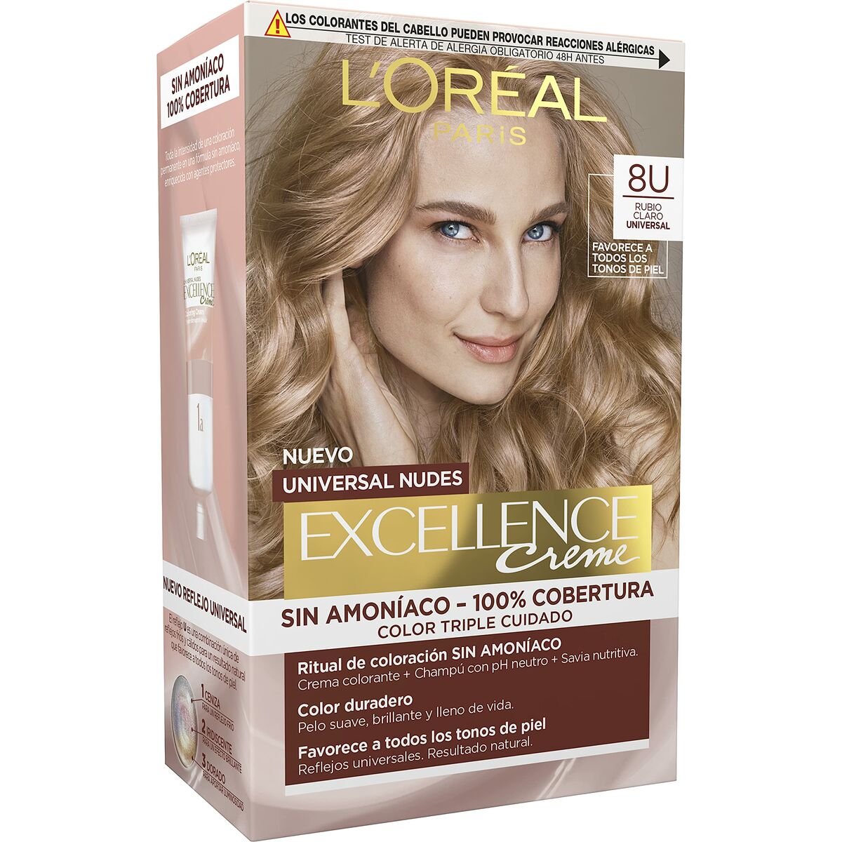 Permanent färg L'Oréal Paris Excellence Nº 8u-Light Blonde (5 antal)