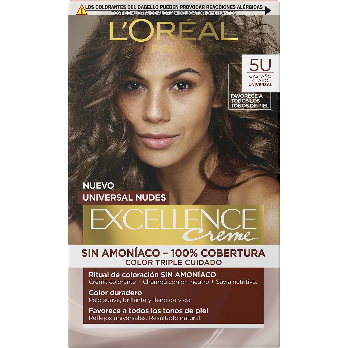 Permanent färg L'Oreal Make Up Excellence Ljusbrun Nº 5u-Light Brown (5 antal) - 2