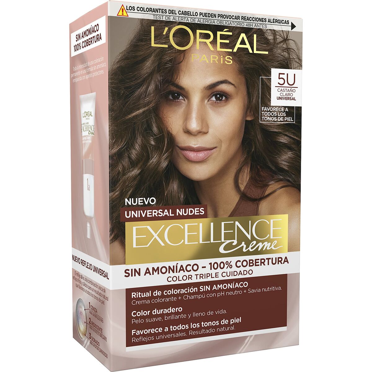 Permanent färg L'Oreal Make Up Excellence Ljusbrun Nº 5u-Light Brown (5 antal)
