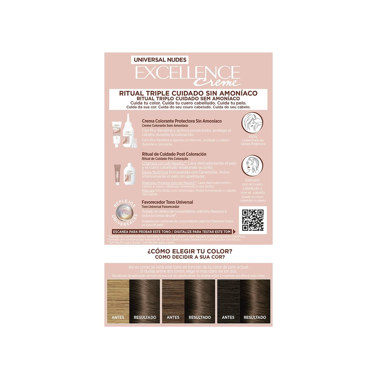 Permanent färg L'Oreal Make Up Excellence Ljusbrun Nº 5u-Light Brown (5 antal) - 3