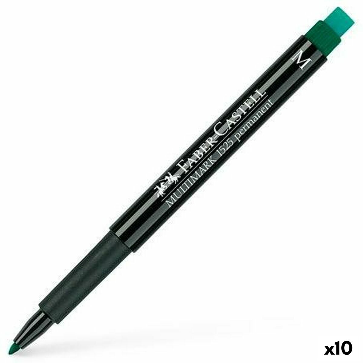 Permanent markörpenna Faber-Castell Multimark 1525 M Grön (10 antal)