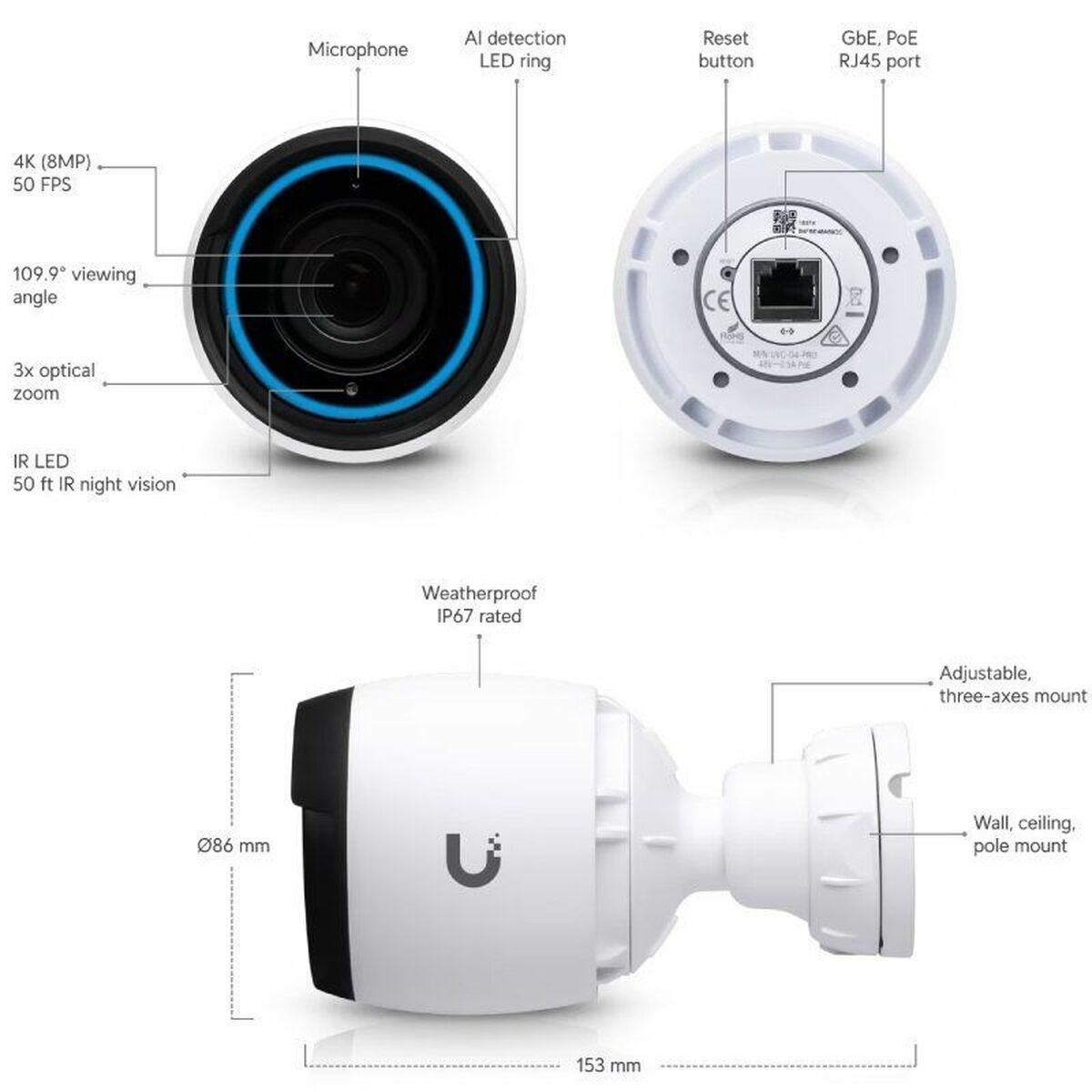 Övervakningsvideokamera UBIQUITI UVC-G5-Pro - 4