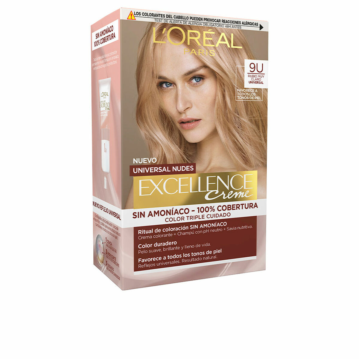 Permanent färg L'Oreal Make Up Excellence Extraljust blont Nº 9U Nº 9u-Very Light Blonde (5 antal)