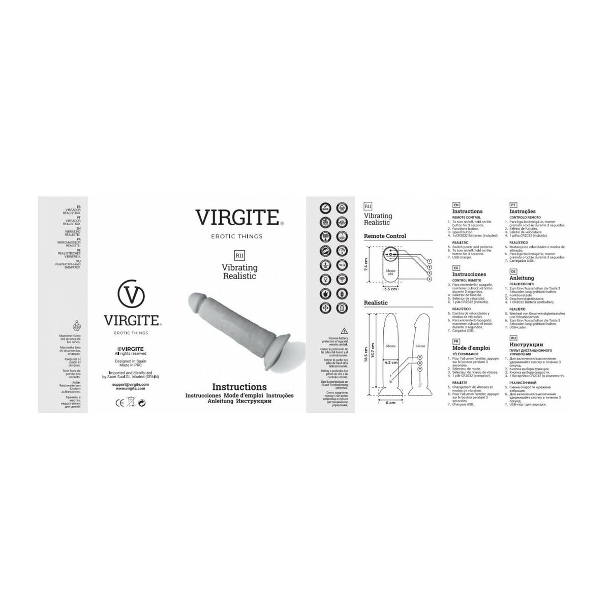 Realistisk vibrator Virgite Rosa - 6