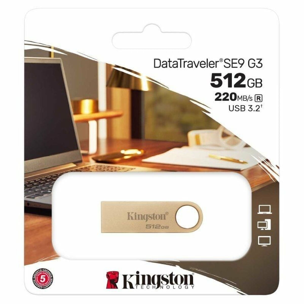 USB-minne Kingston DataTraveler SE9 G3 512 GB Gyllene - 2