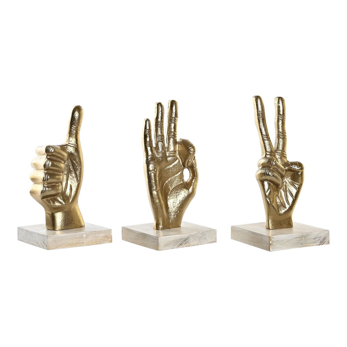 Prydnadsfigur DKD Home Decor Vit Gyllene Händer Loft 10 x 10 x 20 cm