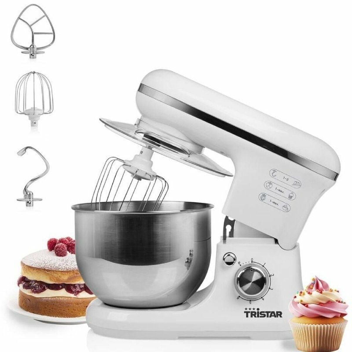 mixer-knådmaskinen med skål Tristar MX-4817 Vit 1200 W 1500 W 5 L - 2