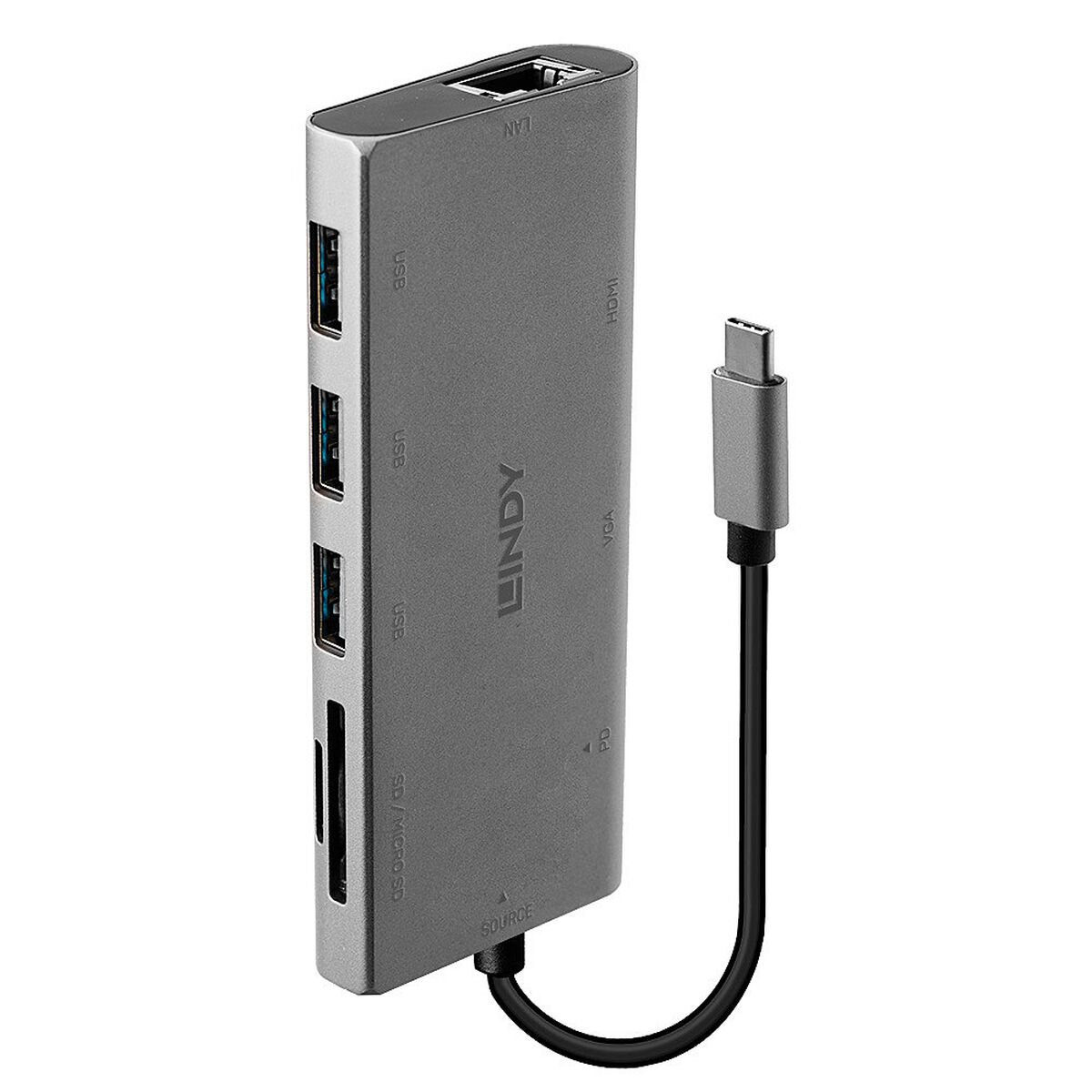 USB-HUB LINDY 43278 Grå - 4