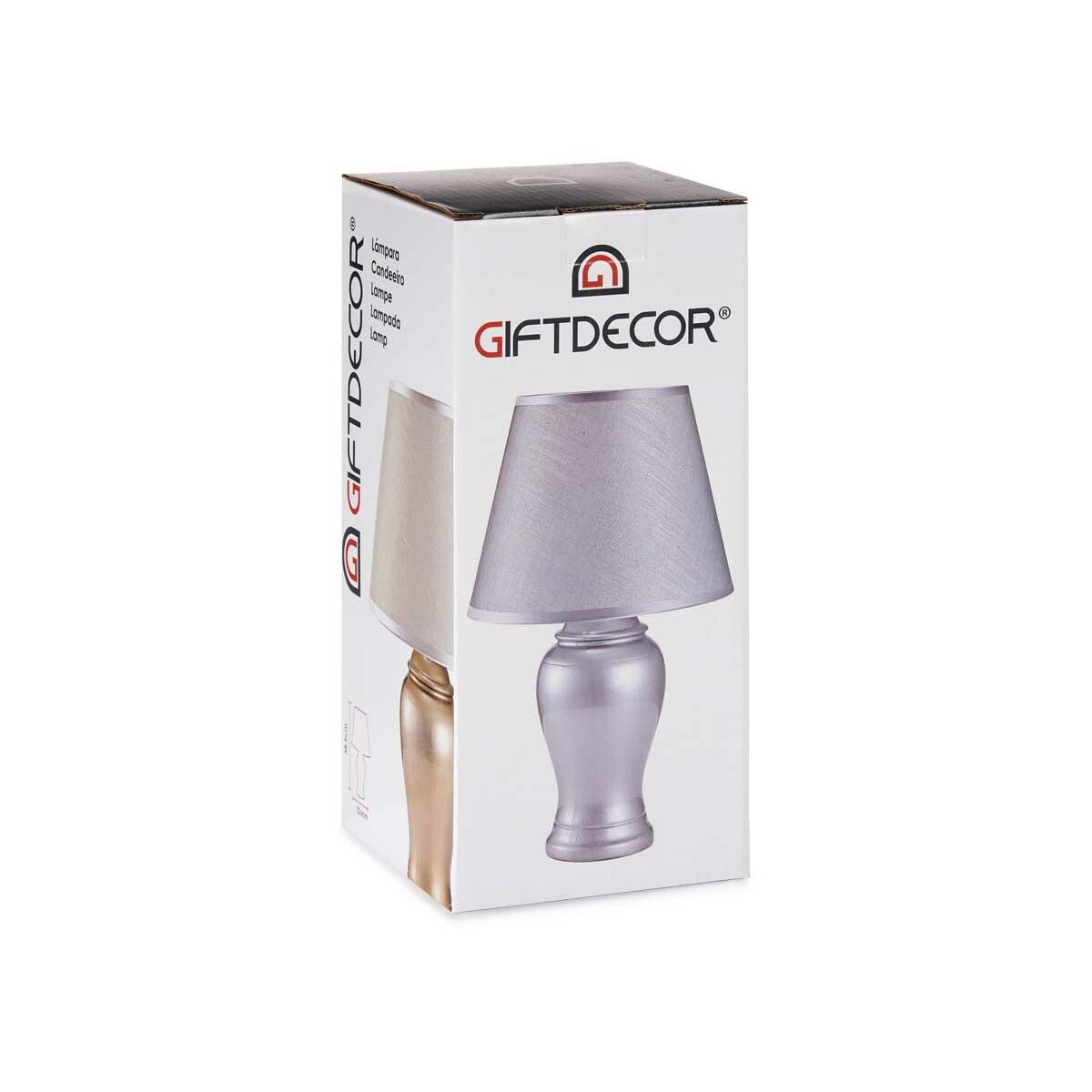 Bordslampa Keramik Silvrig (28 x 39 x 28 cm) - 2