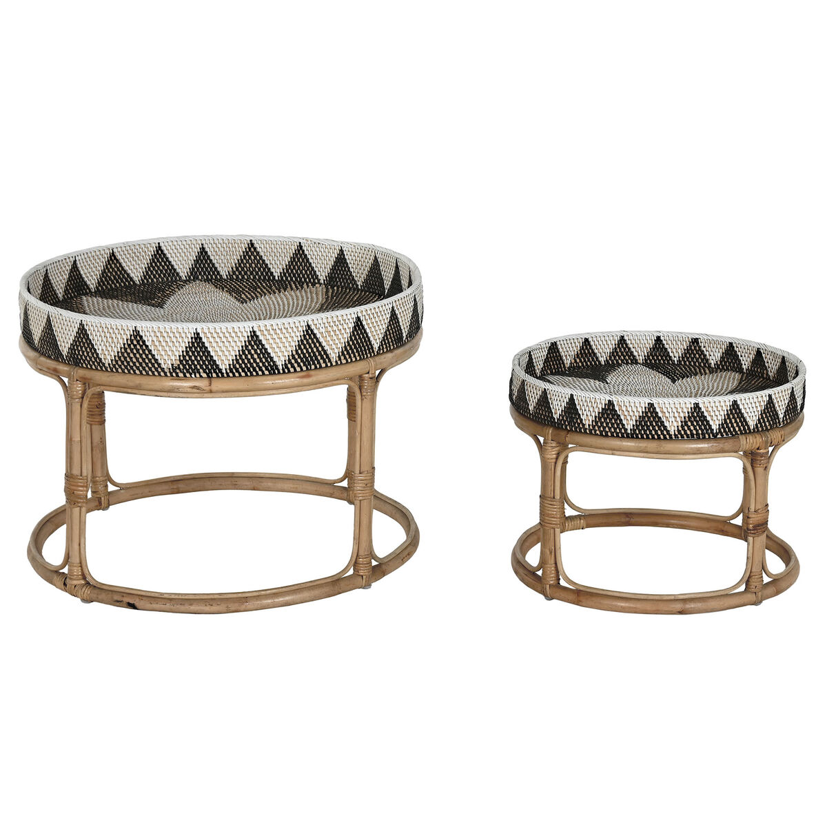 2-bordsset Home ESPRIT Rattan 70 X 70 X 52 cm - 4