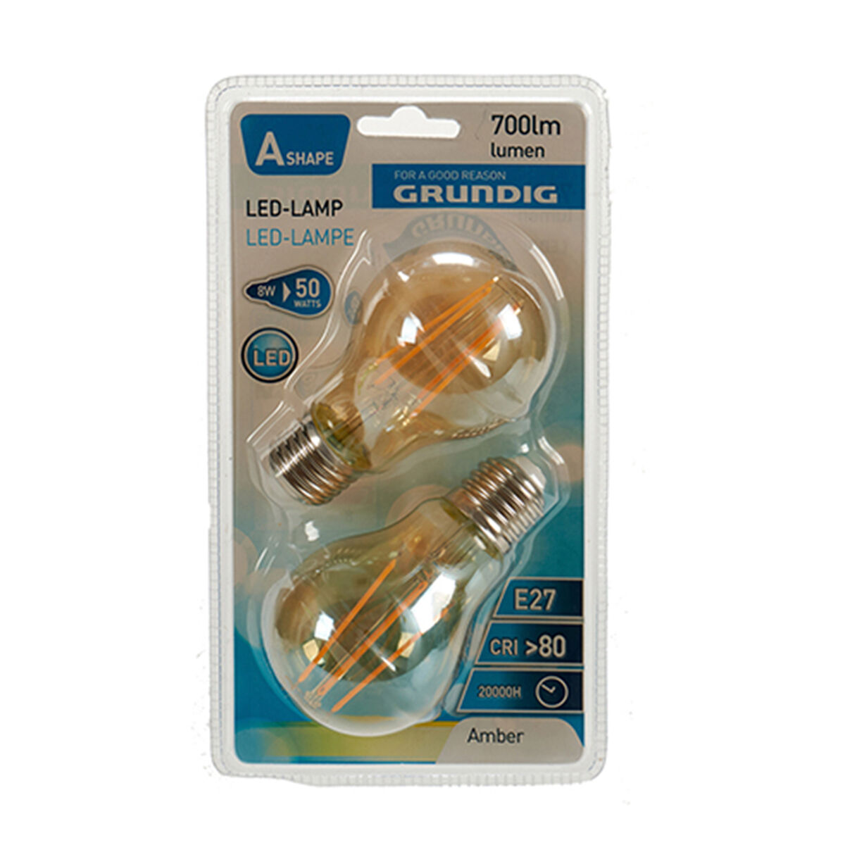 LED-lampa Grundig 8 W 2300 K E27 Ambra 700 lm (10 antal) (6 x 10 x 6 cm) - 6