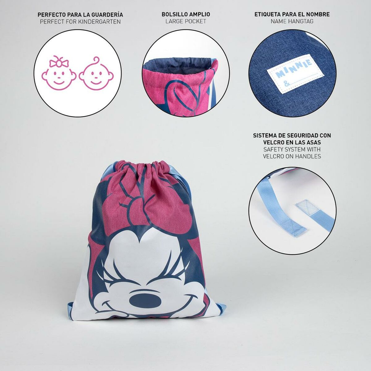 Ryggsäck till barn Minnie Mouse Rosa 27 x 33 x 1 cm - 7