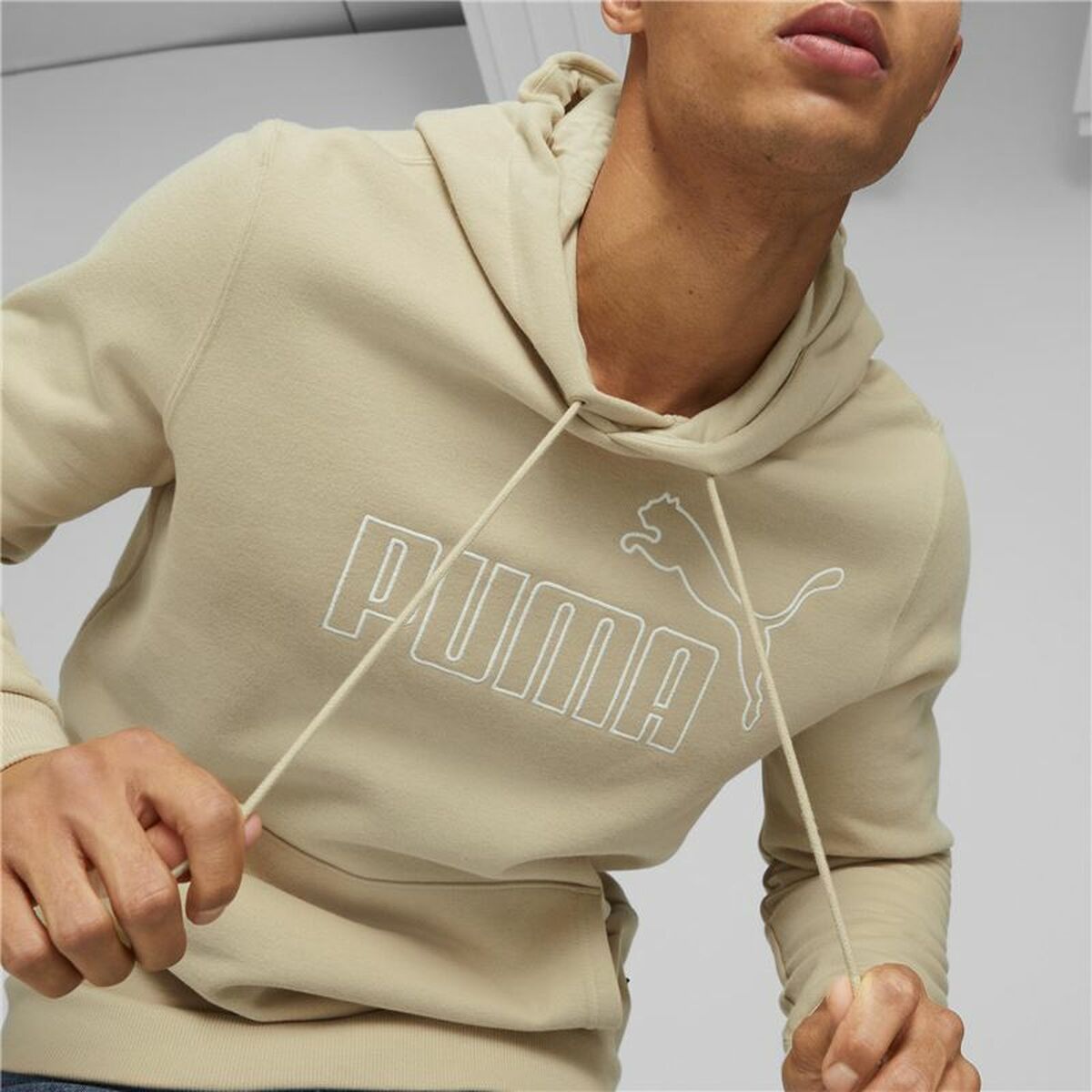 Tröja med huva Herr Puma Beige - 4