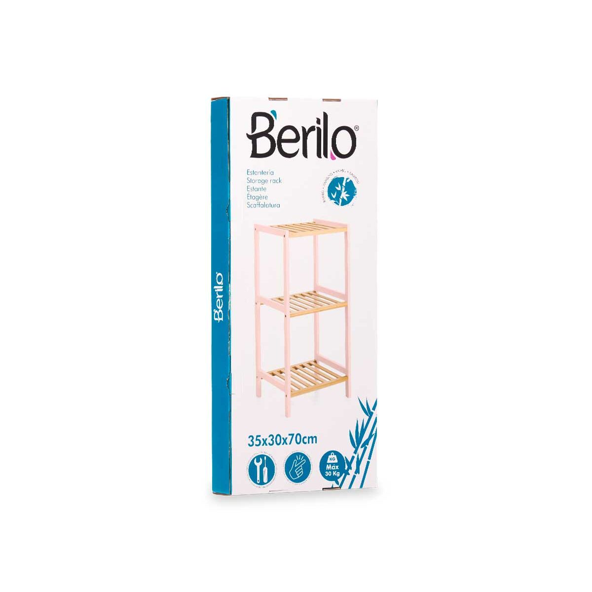 Badrumshyllor Berilo Rosa Naturell 35 x 30 x 70 cm 35,2 x 70 x 30,2 cm - 2