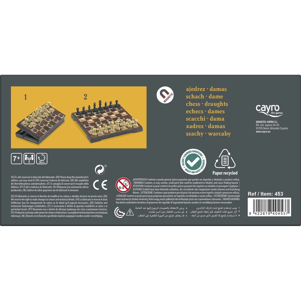 Chack och Dam Bräde Cayro 453 Plast Magnetic - 12