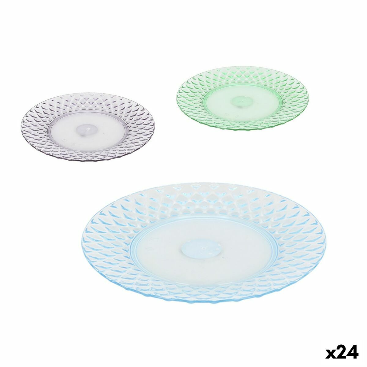 Platt skål La Mediterránea Plast 19 x 19 x 2 cm (24 antal)