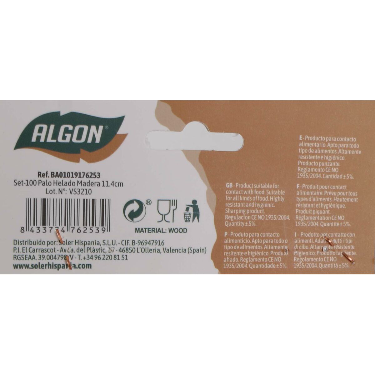 Set med glasspinnar Algon Trä 11,4 x 1 x 0,2 cm (36 antal) - 4
