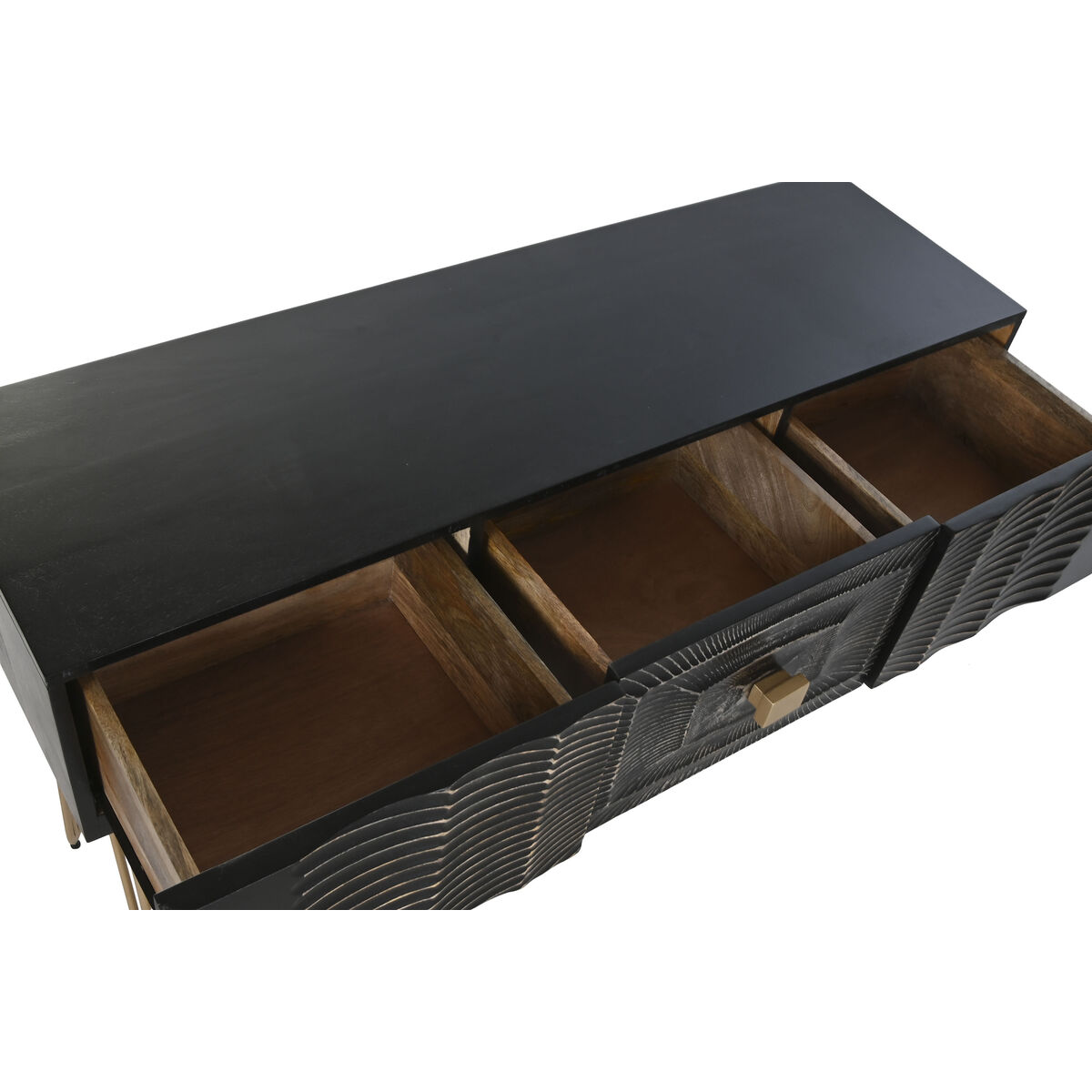 Konsol Home ESPRIT Svart Gyllene 120 x 38 x 76 cm - 3