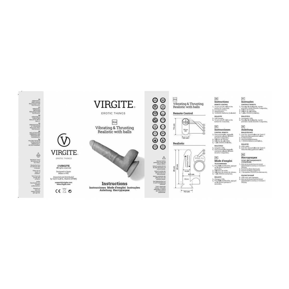 Realistisk vibrator Virgite 23 cm - 7