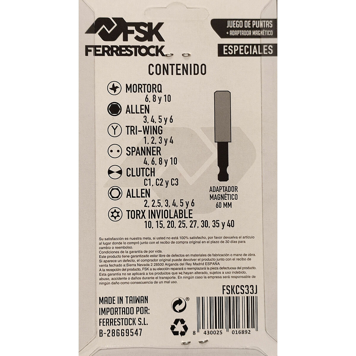 Bitssats Ferrestock 33 pcs TS6, TS8, TS10 25 mm (32 pcs) - 5