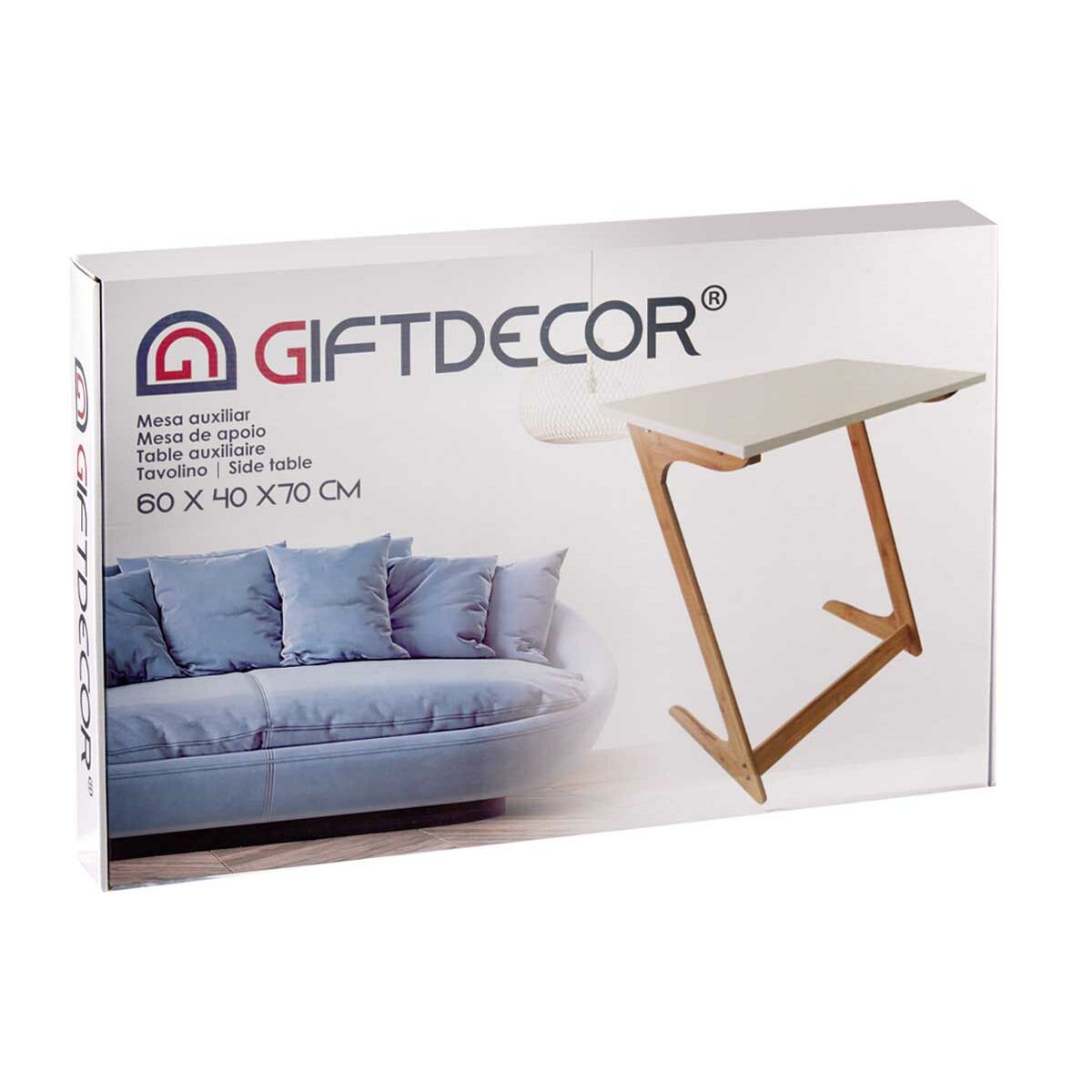 Sidobord Kinvara Vit Brun Naturell 40 x 68,5 x 60 cm - 3