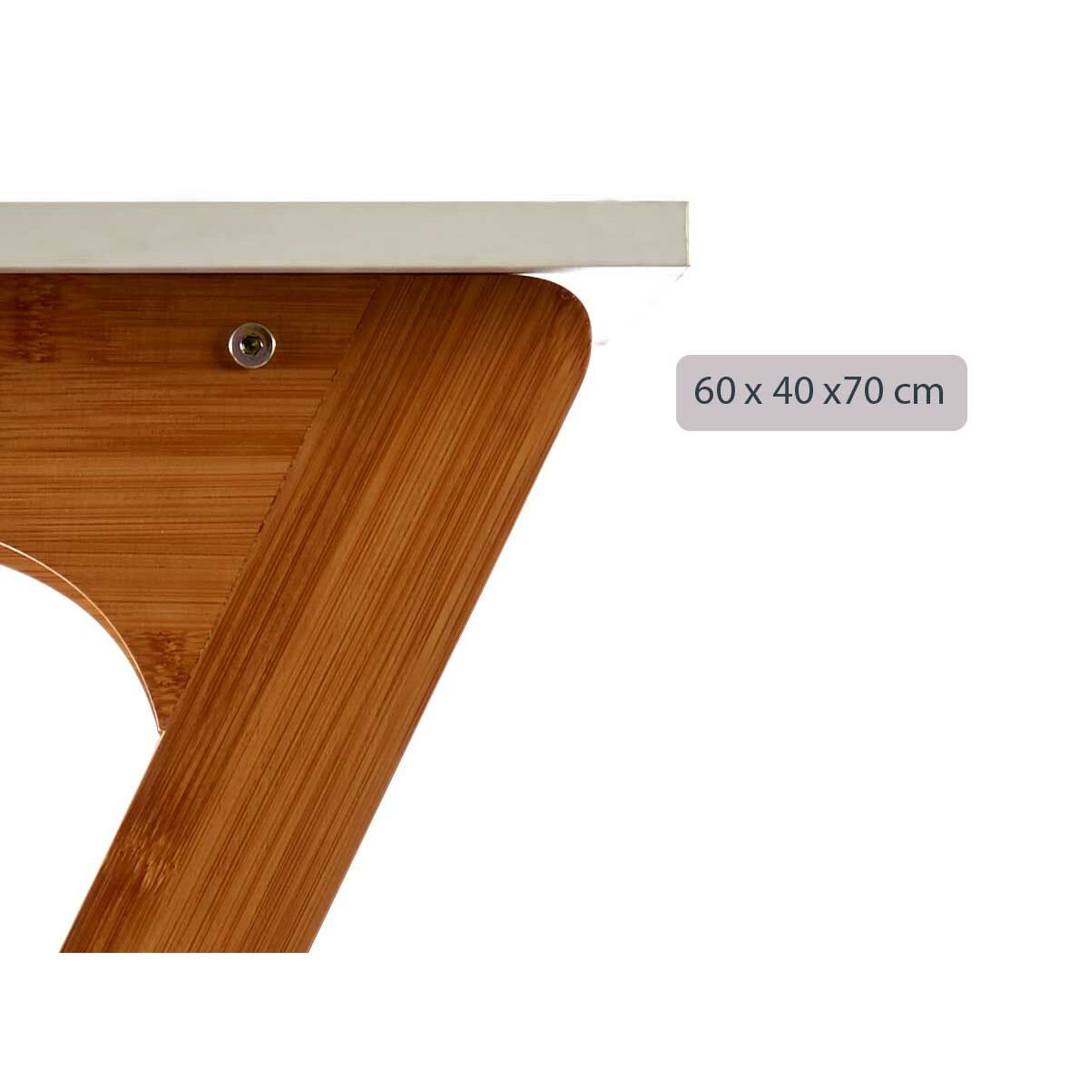 Sidobord Kinvara Vit Brun Naturell 40 x 68,5 x 60 cm - 4