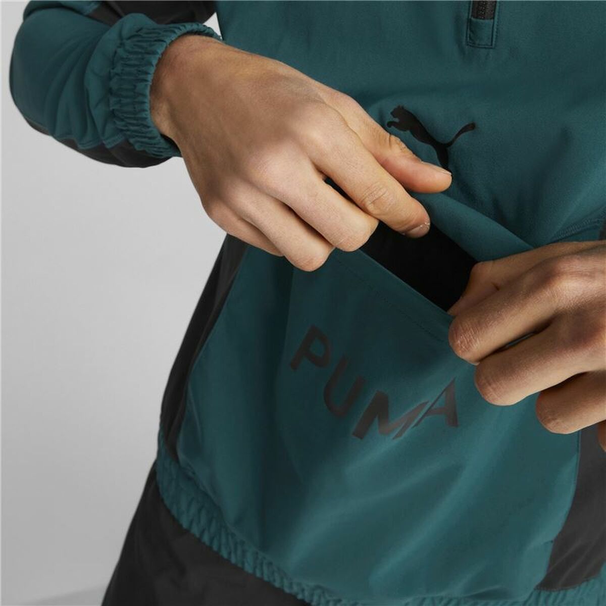 Tröja utan huva Herr Puma Fit Woven Training Grön - 5