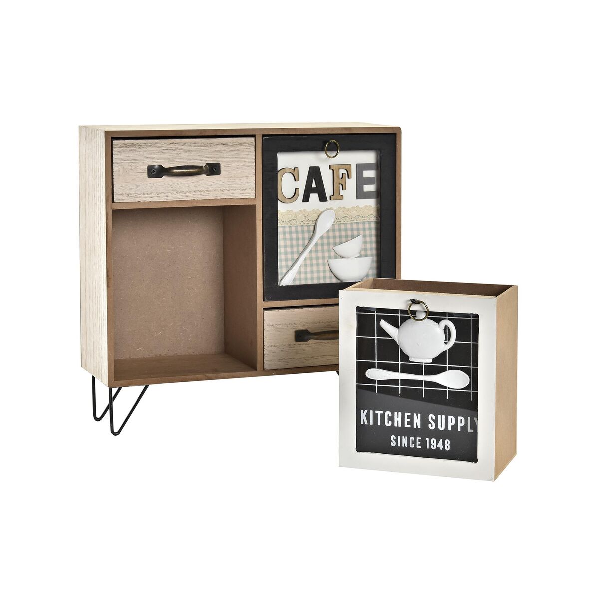 Köksmöbler DKD Home Decor Brun Svart Grön 30 x 10 x 29 cm Kök - 2