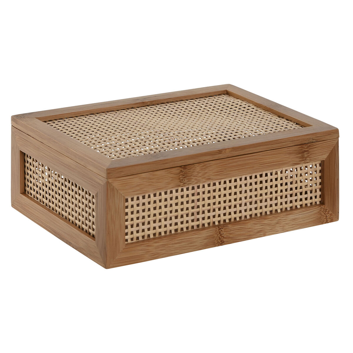 Smyckeskrin Home ESPRIT Naturell Bambu Rattan 23 x 15 x 8 cm (10 Delar)