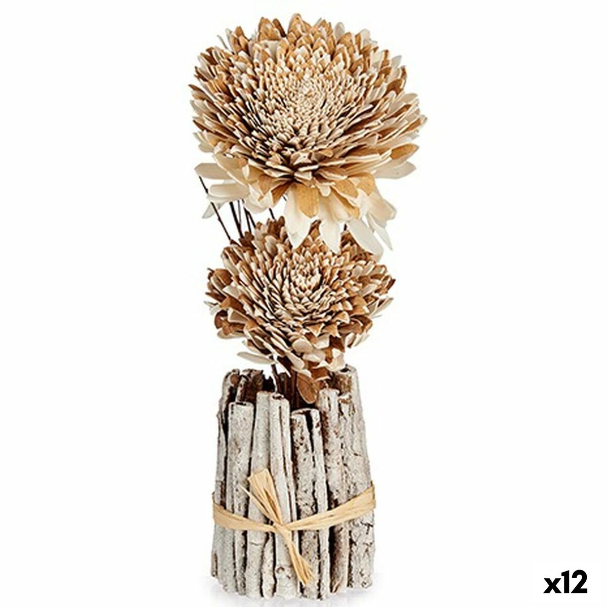 Dekorativ blomma Gift Decor Naturell 13 x 37 x 14 cm (12 antal)