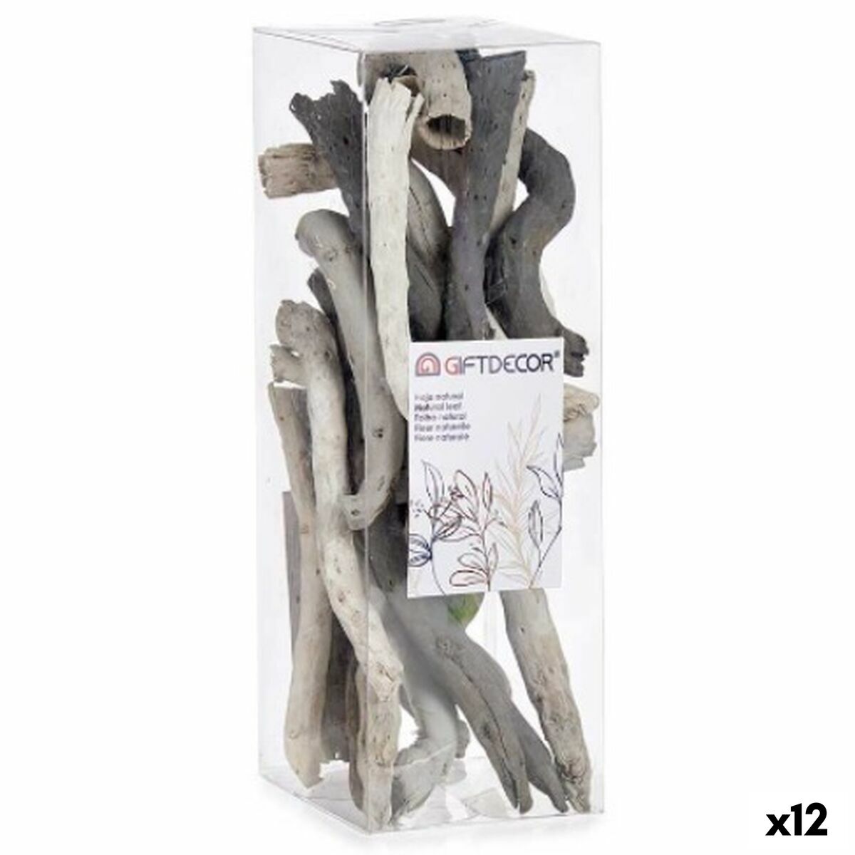 Dekorativ ved Gift Decor Grå 9 x 27 x 9 cm (12 antal)