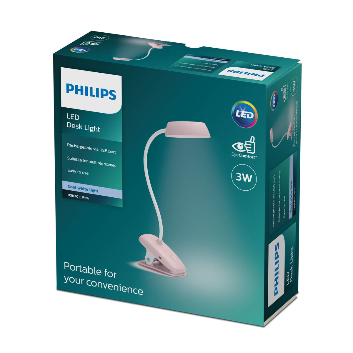 Bordslampa Philips Lámpara de mesa Rosa 3 W - 2
