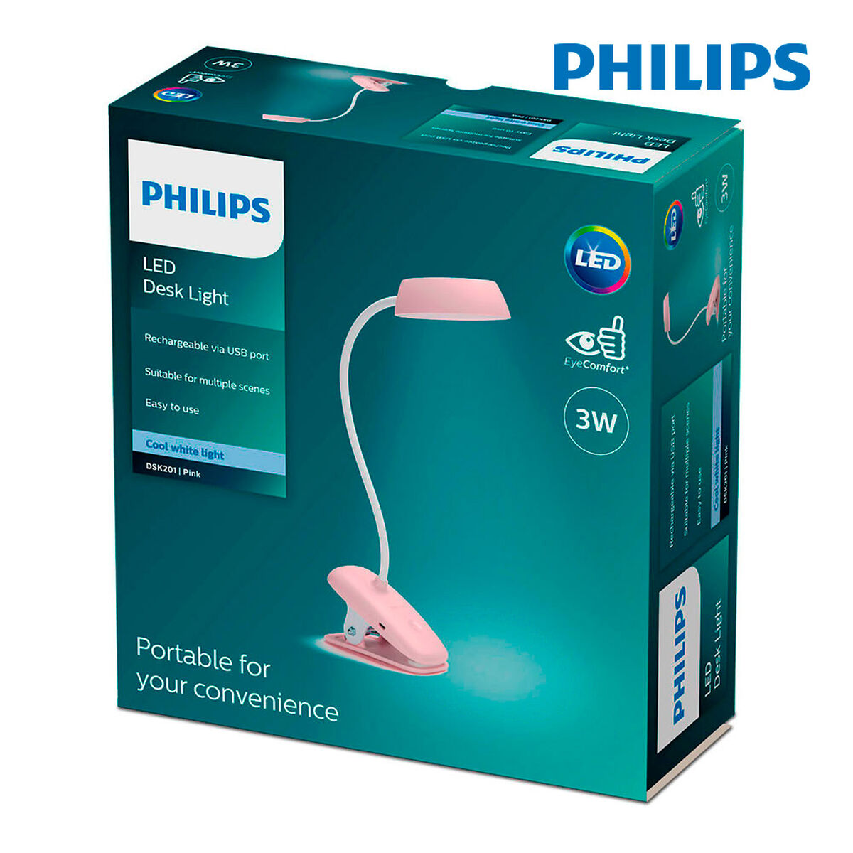 Bordslampa Philips Lámpara de mesa Rosa 3 W - 4