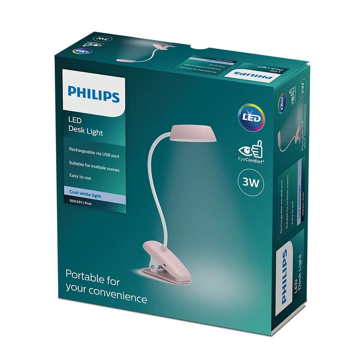 Bordslampa Philips Lámpara de mesa Rosa 3 W - 6