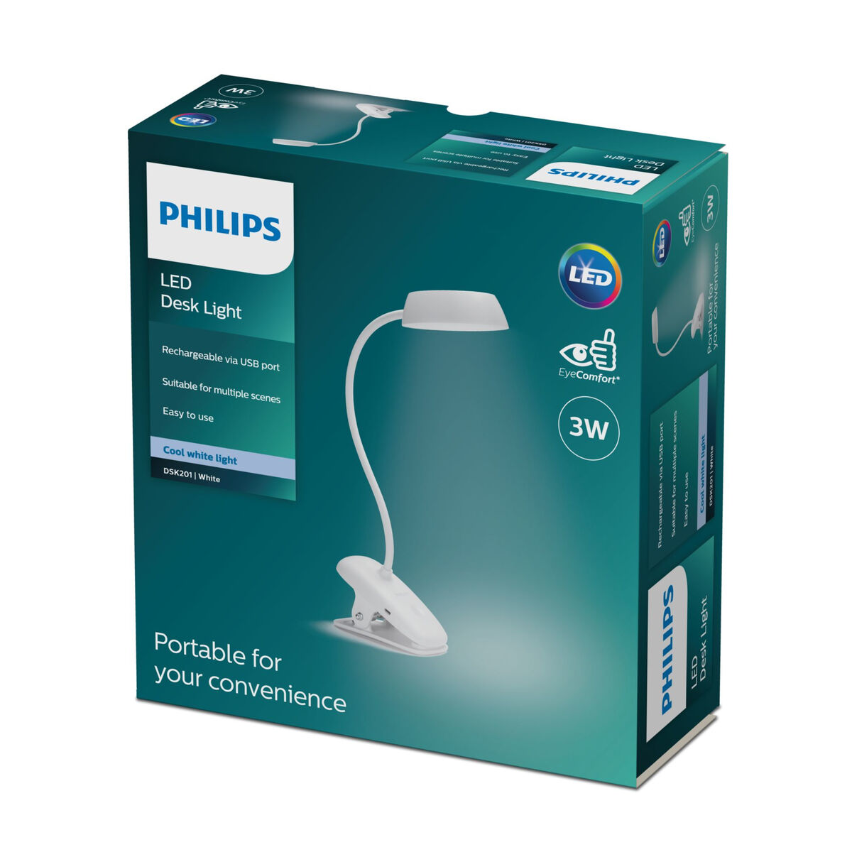 Bordslampa Philips Lámpara de mesa Vit Metall 3 W - 2