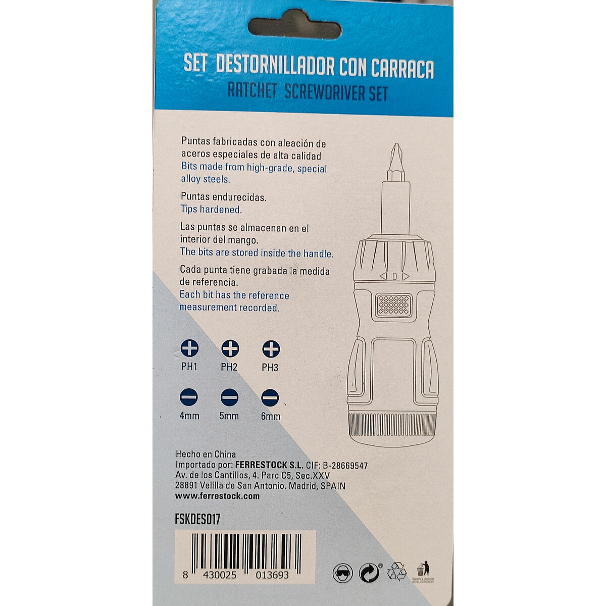 Skruvmejselset Ferrestock Carraca-skruvmejsel (6 pcs) - 19