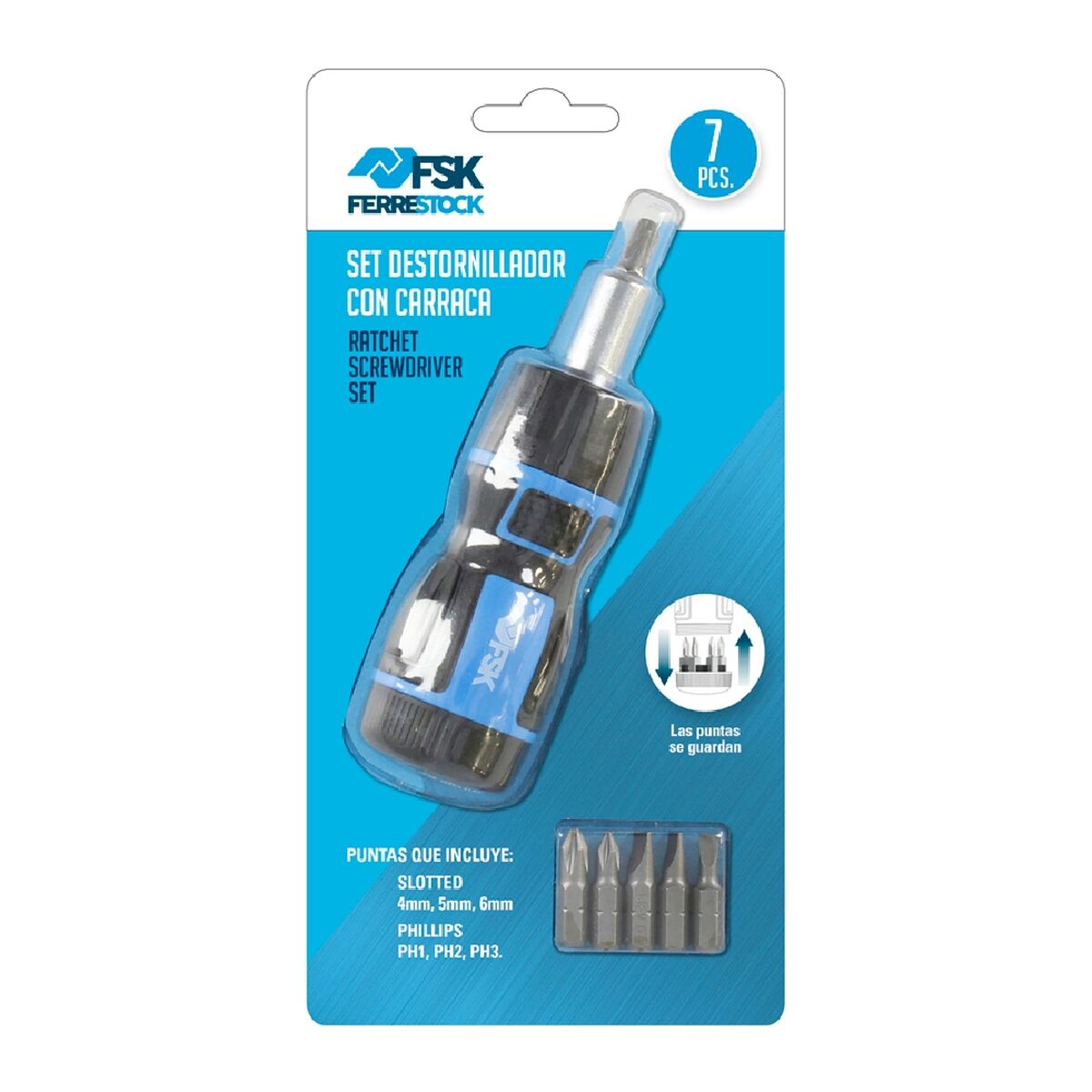 Skruvmejselset Ferrestock Carraca-skruvmejsel (6 pcs) - 8