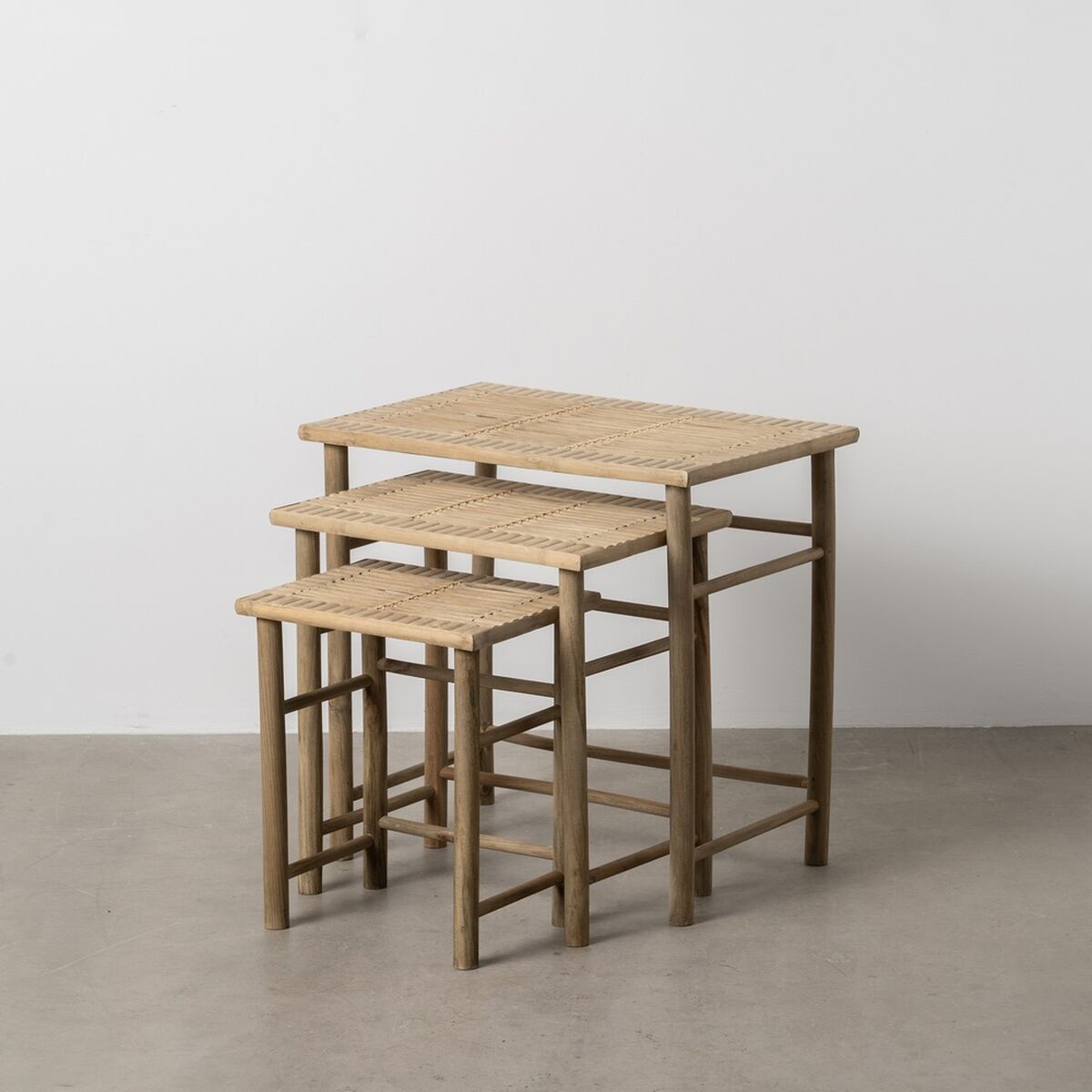 Sidobord Naturell Bambu 57 x 38 x 55 cm 45 x 32 x 47 cm 34 x 26 x 40 cm 3 Delar (3 antal) - 2