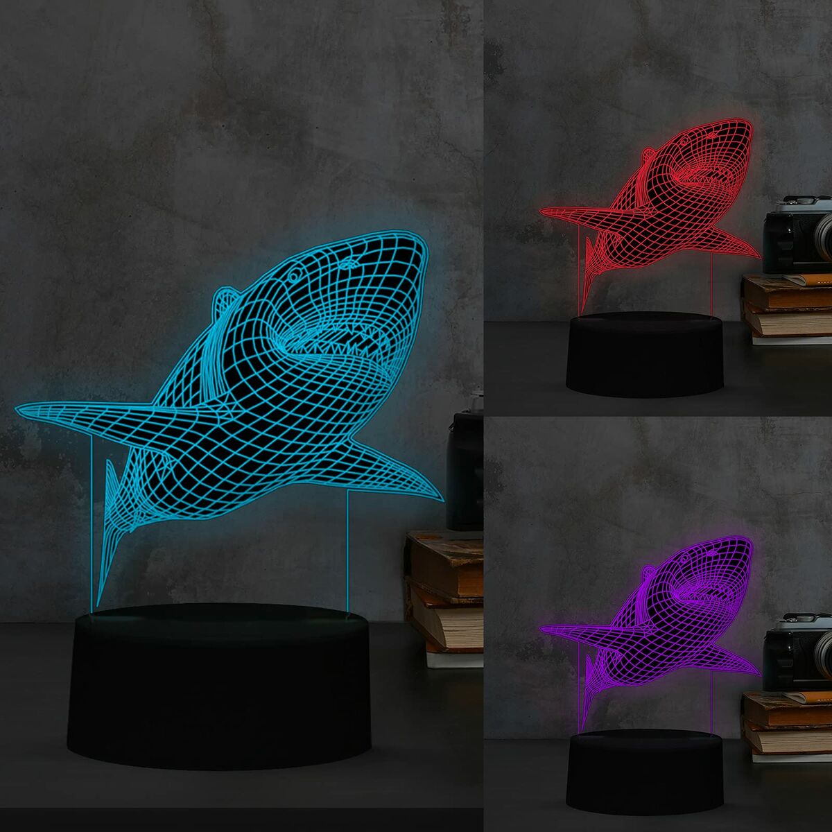 LED-lampa iTotal 3D Haj 12,1 x 4 x 20,7 cm Plast 21 cm - 2